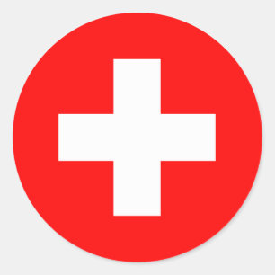 Redonda Bandera Suiza Pegatina Suiza – Orgullo Suizo