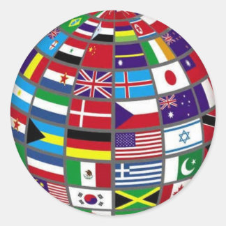 Redonda Banderas del mundo en Pegatina de globo