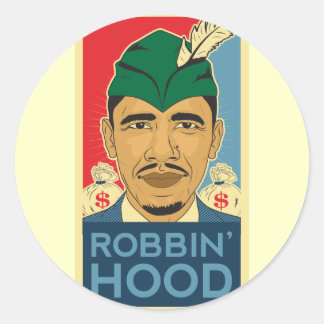 Redonda Barack Obama Hood Robin Hood Pegatina Barrack Obam