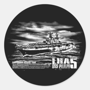 Redonda Barco de asalto anfibio Peleliu Pegatina