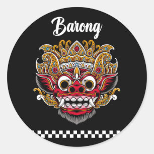 Redonda Barong Bali Classic Round Pegatina