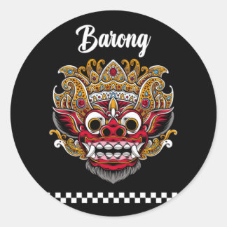 Redonda Barong Bali Classic Round Pegatina