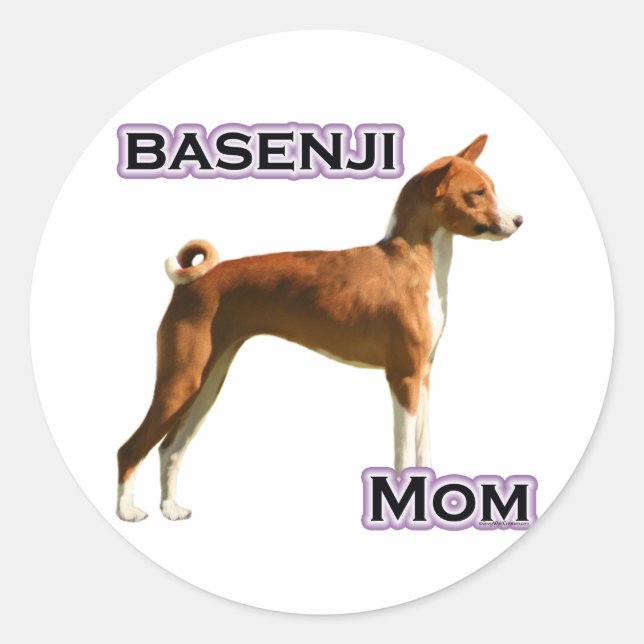 Redonda Basenji Mom 4 - Pegatina (Anverso)