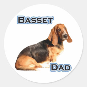 Redonda Basset Hound Dad 4 - Pegatina