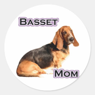 Redonda Basset Hound Mom 4 - Pegatina