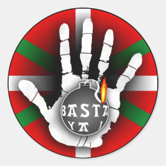 Redonda ¡Basta ya! Pegatina