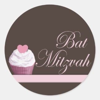 Redonda Bat Mitzvah Pegatina del pastel