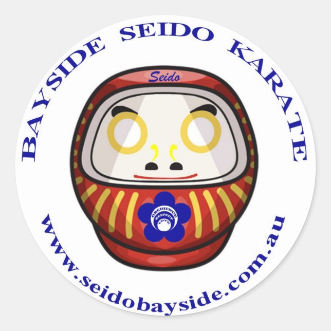 Redonda Bayside Seido Daruma Daishi Pegatina (Anverso)