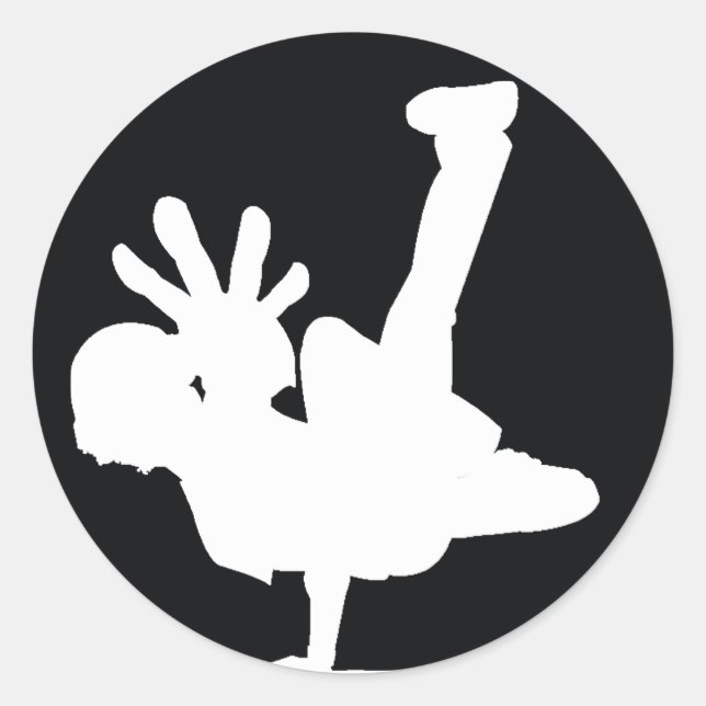 Redonda BBOY pegatina blanco (Anverso)