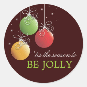 Redonda Be Jolly Christmas Ornament Holiday Pegatina