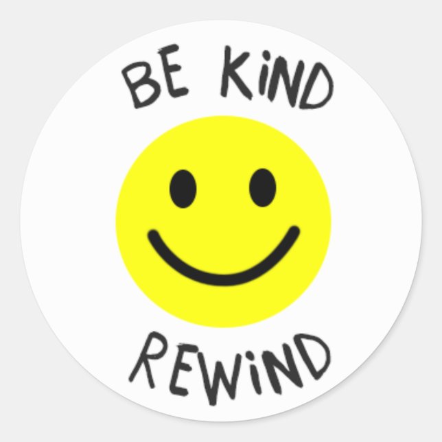 Redonda Be Kind Rewind Pegatina (Anverso)