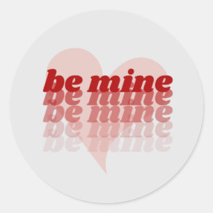 Redonda Be Mine Día de San Valentín Heart Pegatina