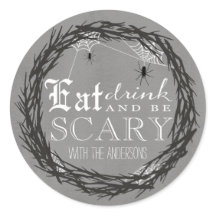 Be Scary Halloween Round Pegatina