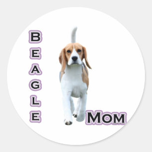 Redonda Beagle Mom 4 - Pegatina