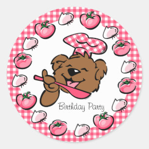 Redonda Bear Little Chef Personalizado Pegatina