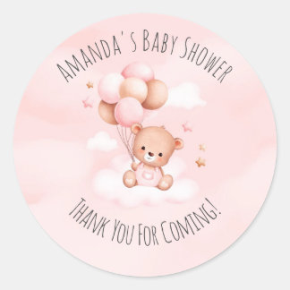 Redonda Bearly Wait Baby Shower Classic Round Pegatina