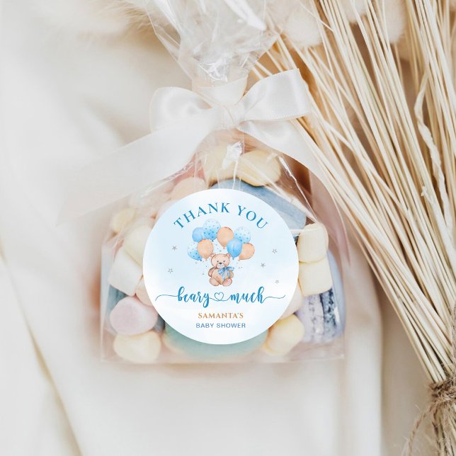 Redonda Beary Muchísimas gracias Pegatina Baby Shower (Subido por el creador)