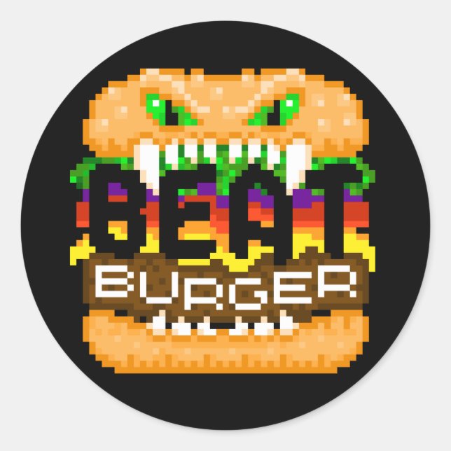 Redonda Beatburger Bites Pegatina del logotipo del monstru (Anverso)