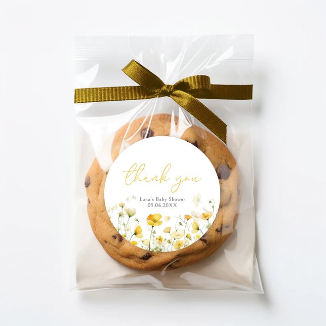 Redonda Bebé Amarillo En Pegatina De Favor De La Ducha Flo (Subido por el creador)