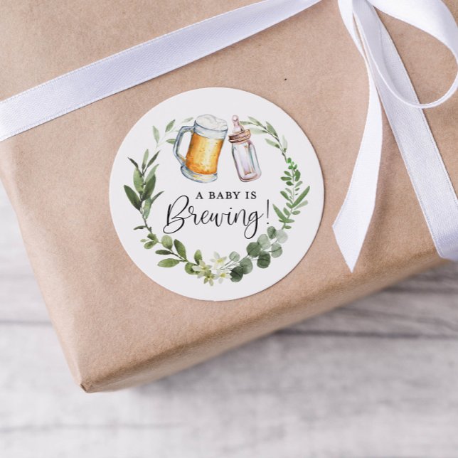 Redonda Bebé está preparando Pegatina redondo clásico (Subido por el creador)