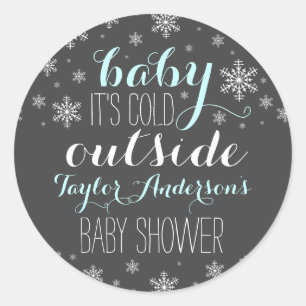 Redonda Bebé, hace frío afuera - Pegatina de Baby Shower