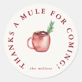 Redonda Bebida festiva Gracias Pegatina