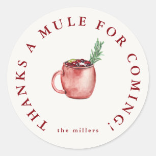 Redonda Bebida festiva Gracias Pegatina