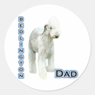 Redonda Bedlington Terrier Dad 4 - Pegatina