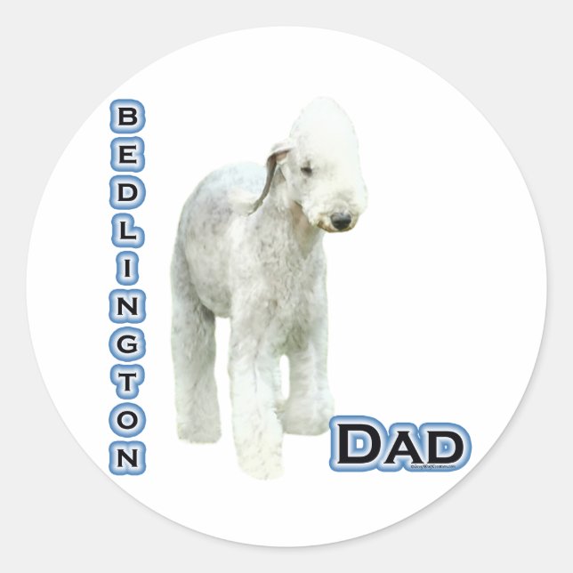 Redonda Bedlington Terrier Dad 4 - Pegatina (Anverso)