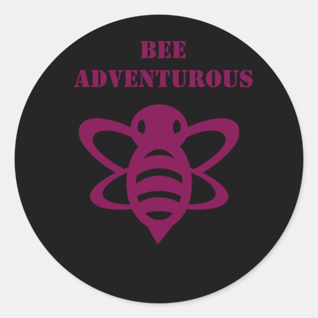 Redonda Bee Adventurous Pegatina (Anverso)