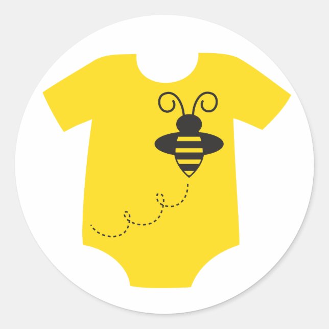 Redonda Bee Baby Pegatina (Anverso)