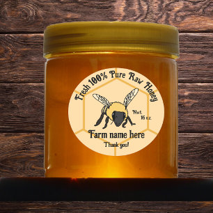 Redonda Bee Honeycomb Beekeeper Honey Farm Pegatina