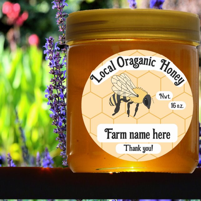 Redonda Bee Honeycomb Beekeeper Honey Farm Pegatina (Subido por el creador)