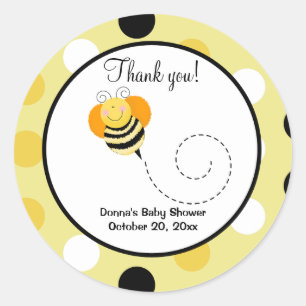 Redonda Bee Hop Bumble Bee Round Favorito Pegatina - Polka