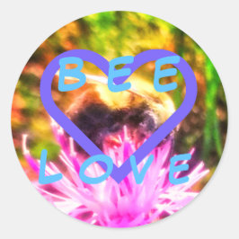 Redonda bee love pegatina