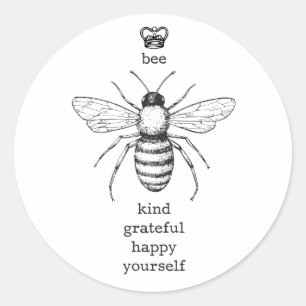 Redonda Bee Yourself Pegatina