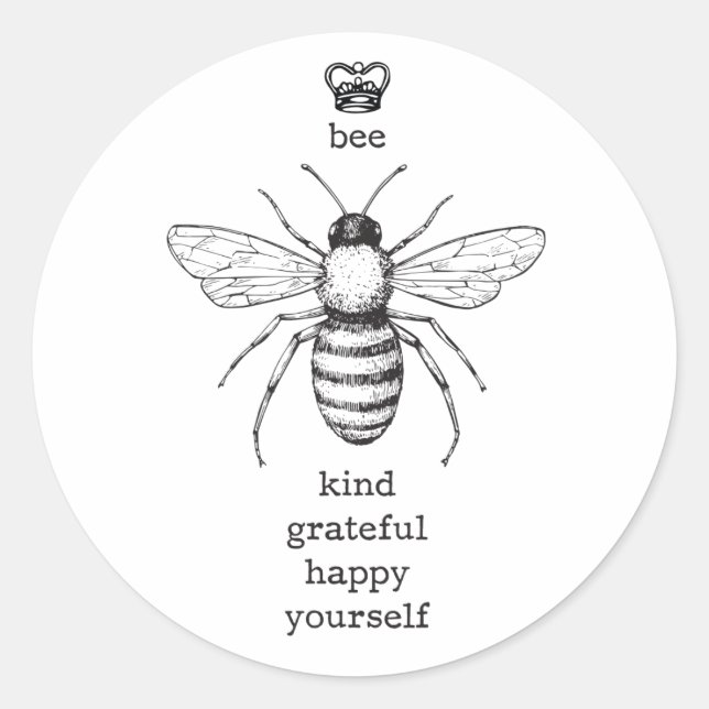 Redonda Bee Yourself Pegatina (Anverso)