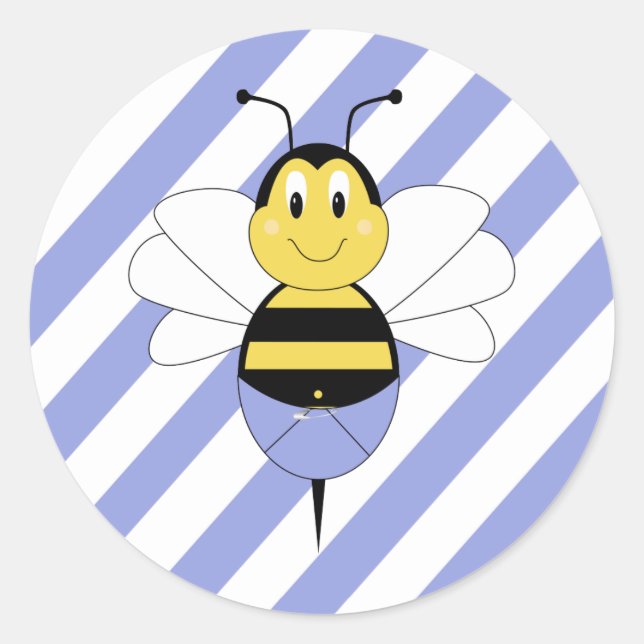 Redonda BeeBee Bumble Bee Pegatina (Anverso)