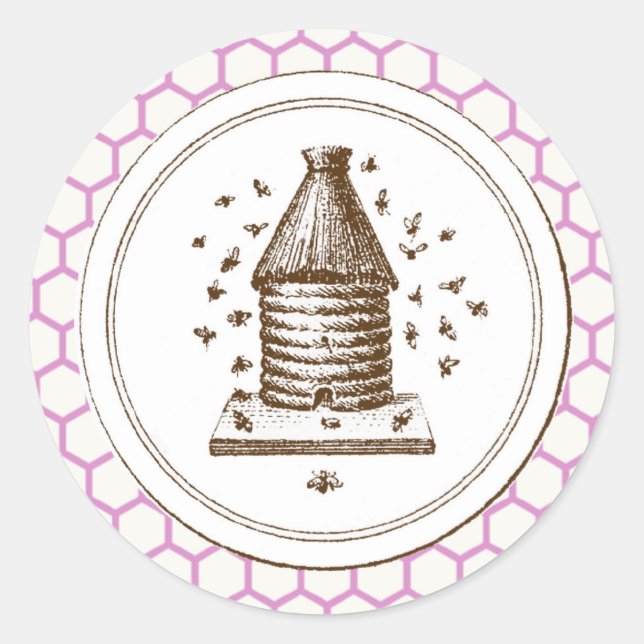 Redonda Beehive pegatina (Anverso)