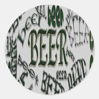 Redonda *bEeR*beer*BEER Pegatina