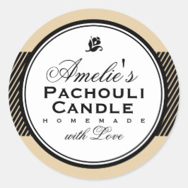 REDONDA BEIGE | PEGATINA PERSONALIZADO SOAP & CANDLE