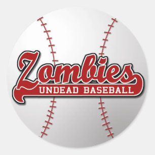 Redonda Béisbol de los Undead de los ZOMBIS - pegatina
