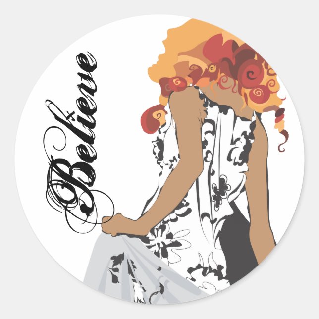 Redonda Believe Pegatina (Anverso)