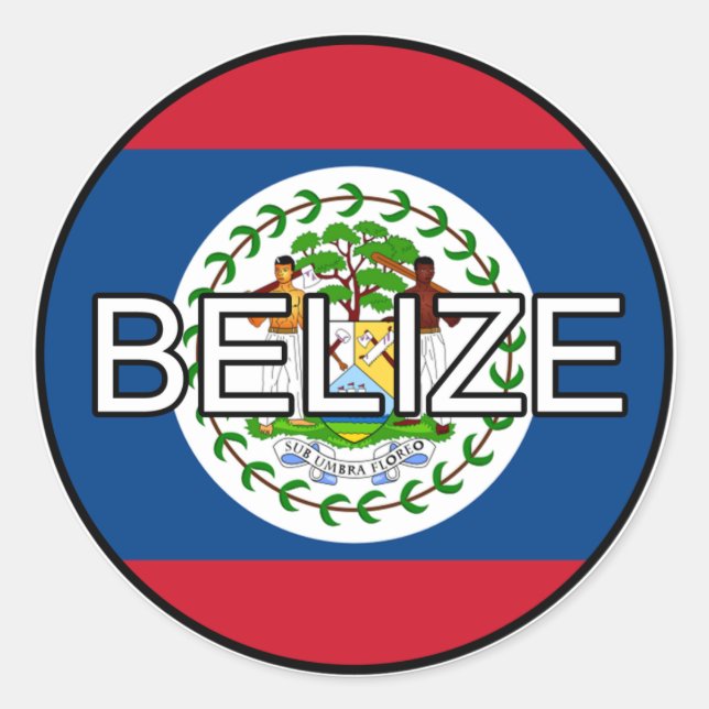 Redonda Belize Euro Pegatina (Anverso)