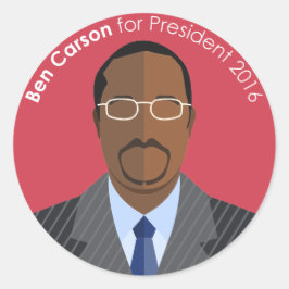 Redonda Ben Carson 2016 para presidente pegatina personali