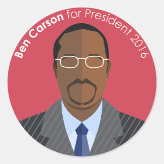 Redonda Ben Carson 2016 para presidente pegatina personali