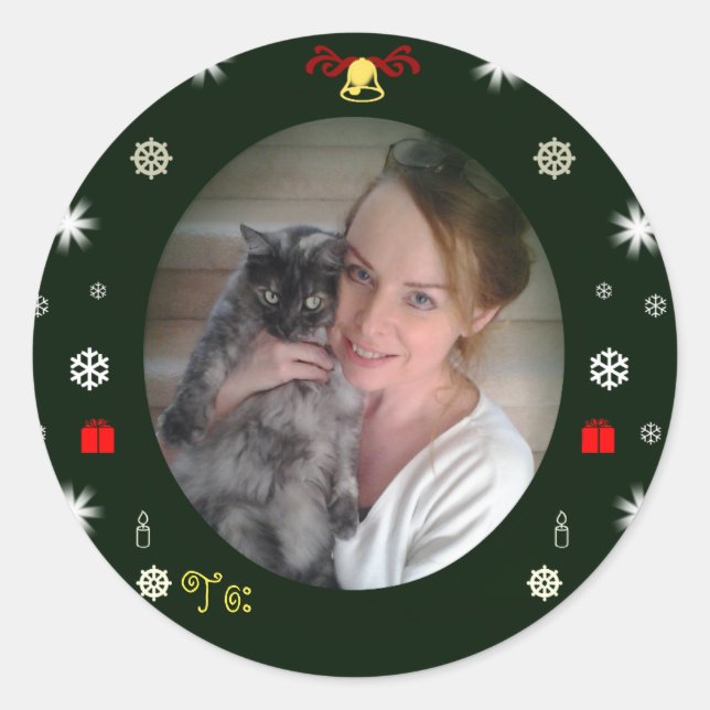 Redonda Bendiciones y paz "para" Pegatina de RoseWrites (Anverso)