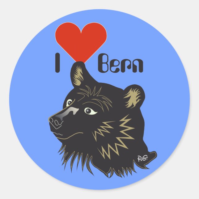 Redonda Berna bernesa Bernesa Bärn Suiza Suisse pegatina (Anverso)