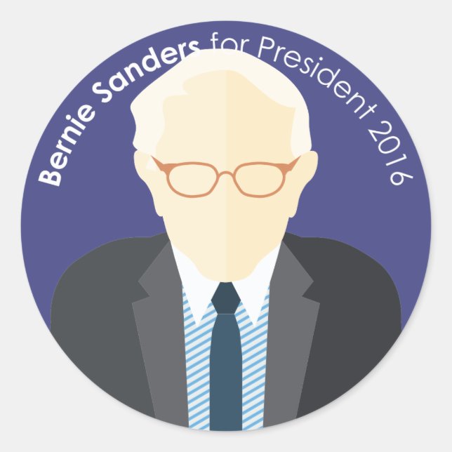Redonda Bernie Sanders 2016 para presidente pegatina perso (Anverso)