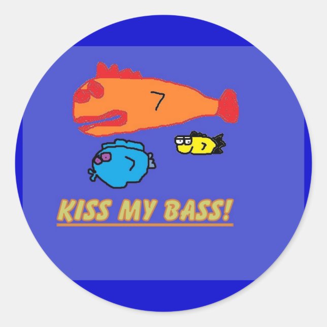 Redonda besa a mi pegatina de bajo (Anverso)